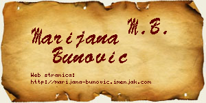 Marijana Bunović vizit kartica